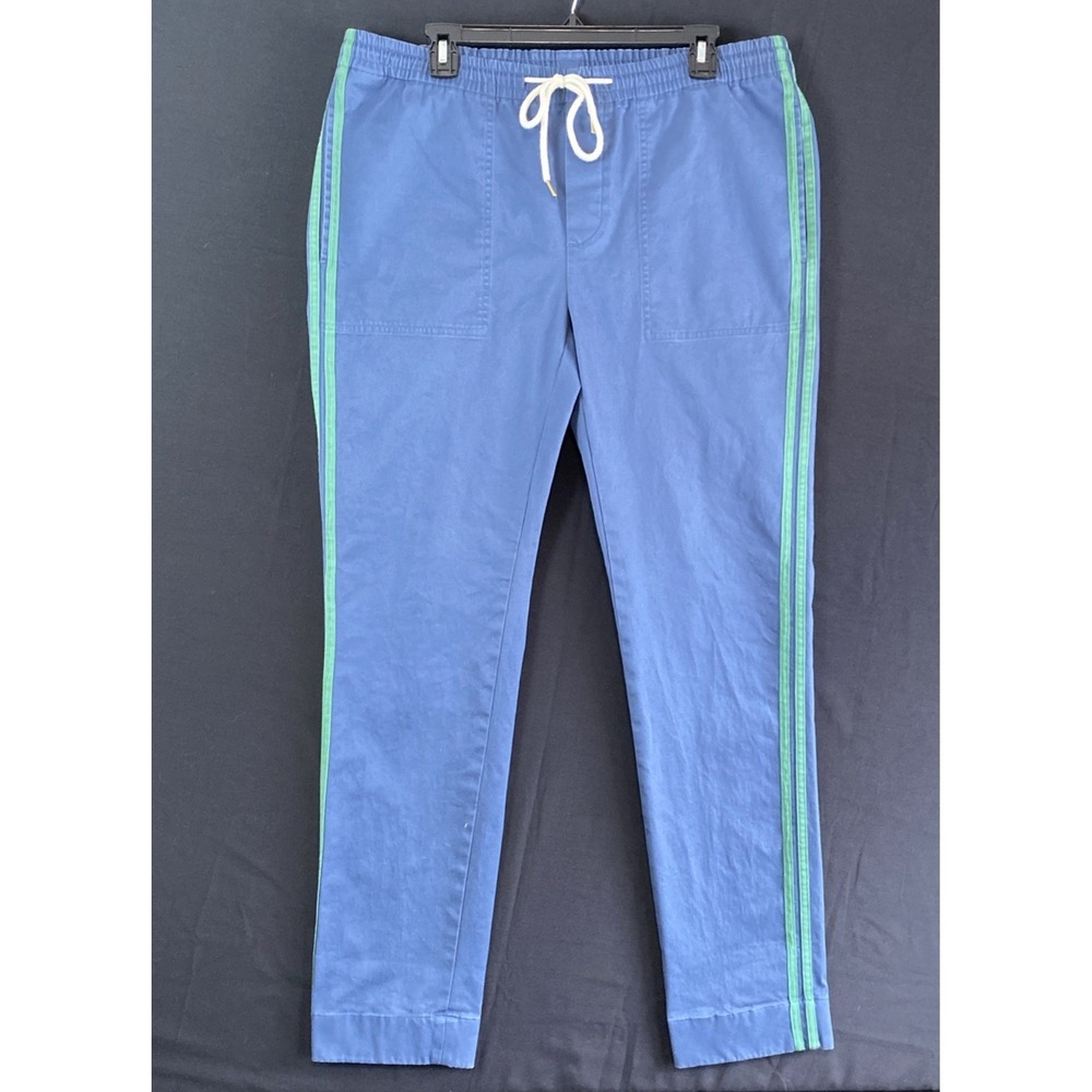 Brooks Brothers Stretch Washed Cotton Track Pants Striped‎ Blue Medium
